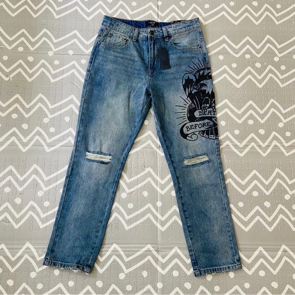 Other - Ed hardy vintage retro graphic slim fit denim jean pants 32x32